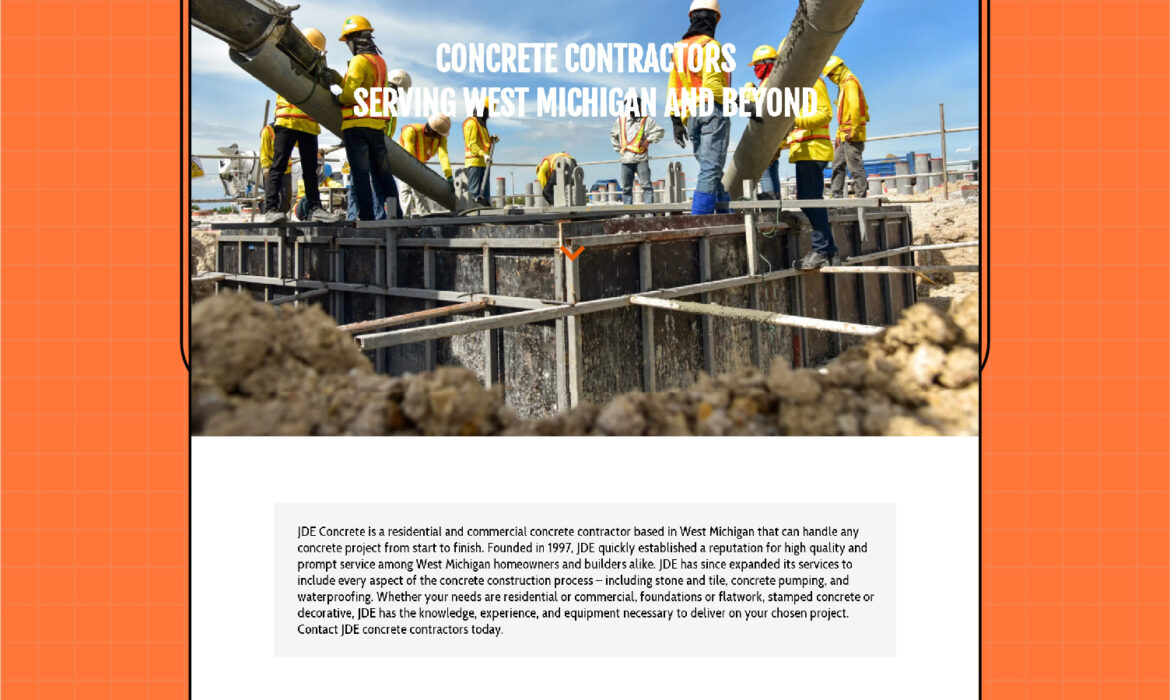 JDE Concrete – Website Development